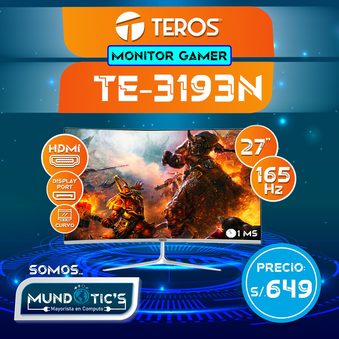 Monitor Teros TE-3193N 27 Pulgadas FHD 1920x1080 165hz HDMI DISPLAYPORT