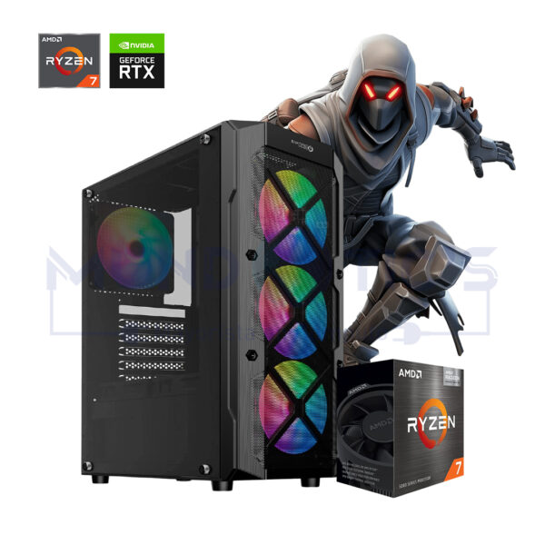 PC GAMER RYZEN 7 5700X + RTX 3050 6GB + 16GB RAM + 500GB SSD M.2