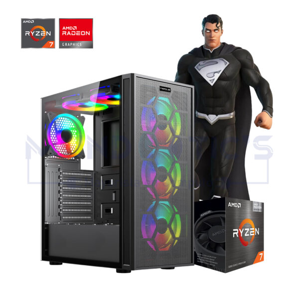 PC GAMING RYZEN 7 5800XT + RX 7600 8GB + 16GB RAM + 500GB SSD M.2