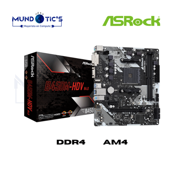 PLACA MADRE ASROCK B450M HDV AMD AM4 DDR4